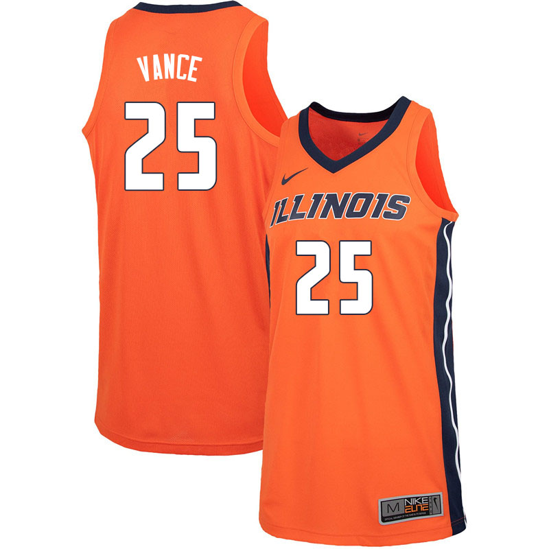 Men #25 Gene Vance Illinois Fighting Illini College Basketball Jerseys Sale-Orange